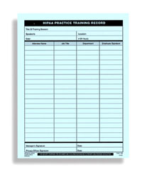 HIPAA Practice Training Record